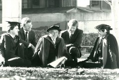 Professor Alfred Pollard in May 1982 after being rewarded with a Doctor of Science by Macquarie University