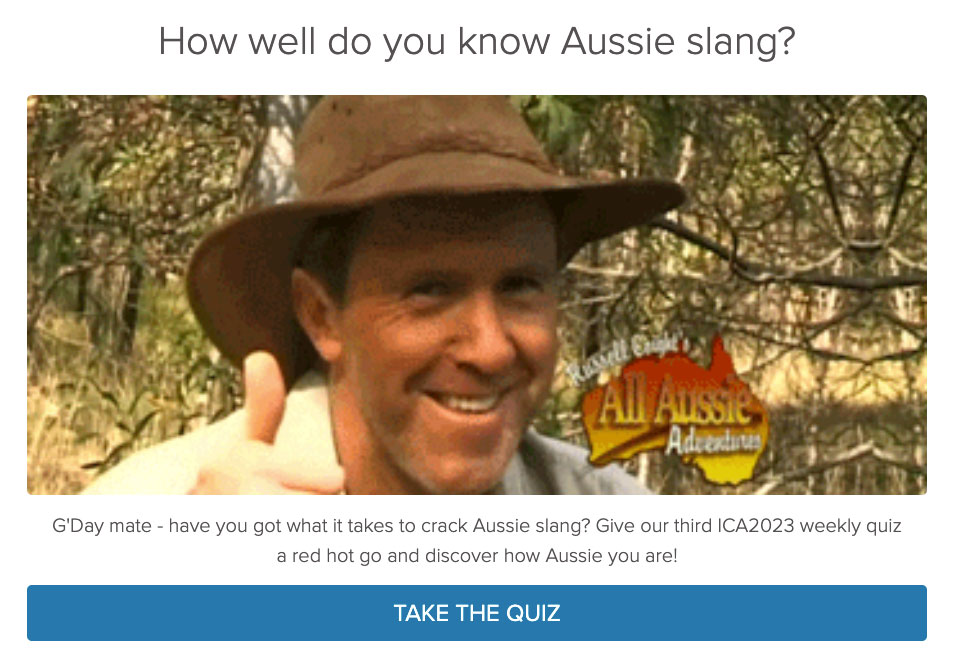 Image of famous Aussie bushman Russel Coight, advertising the quiz - How well do you know Aussie Slang?